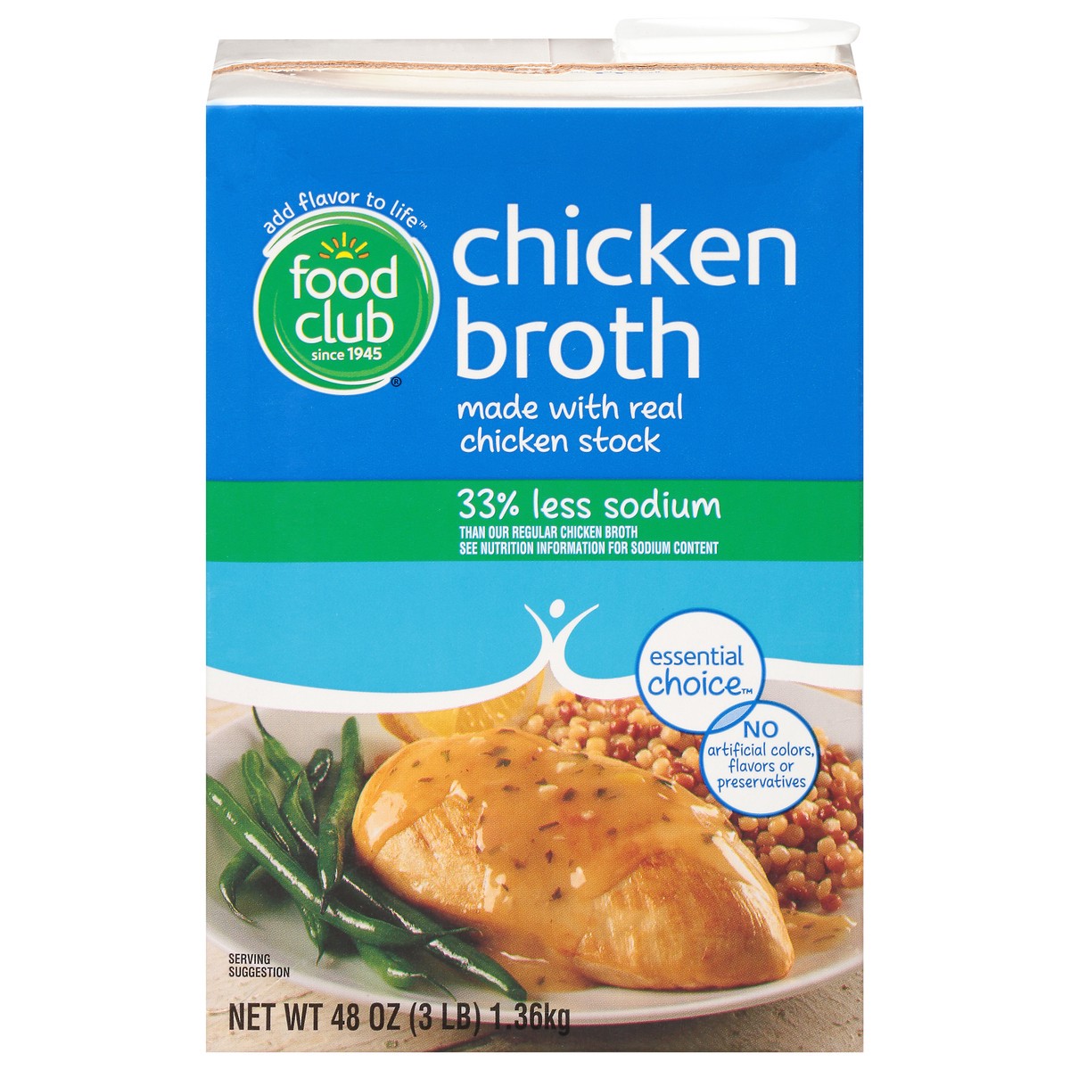 slide 1 of 10, Food Club Reduced Sodium Chicken Broth 48 oz, 48 oz