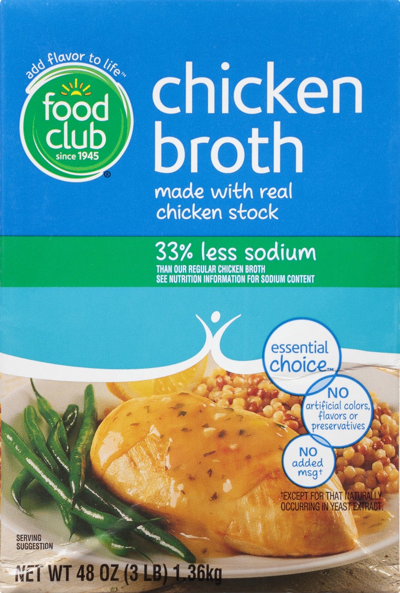 slide 9 of 10, Food Club Reduced Sodium Chicken Broth 48 oz, 48 oz