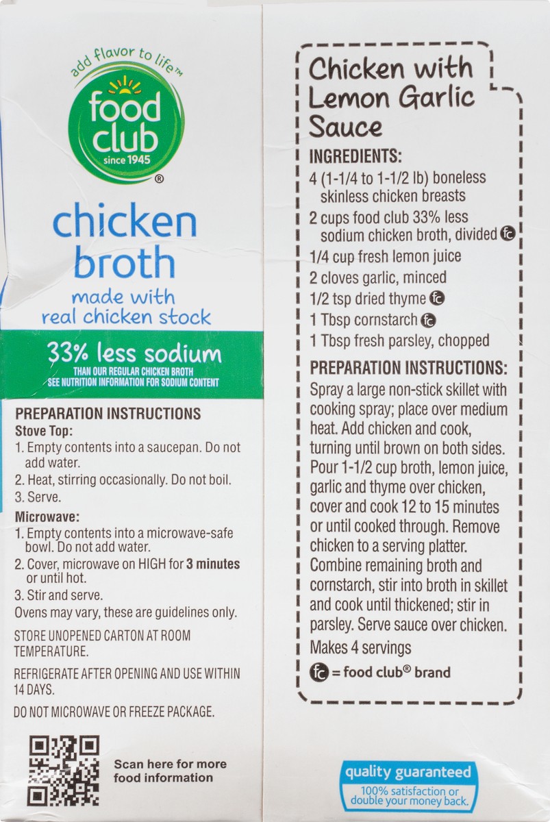 slide 4 of 10, Food Club Reduced Sodium Chicken Broth 48 oz, 48 oz