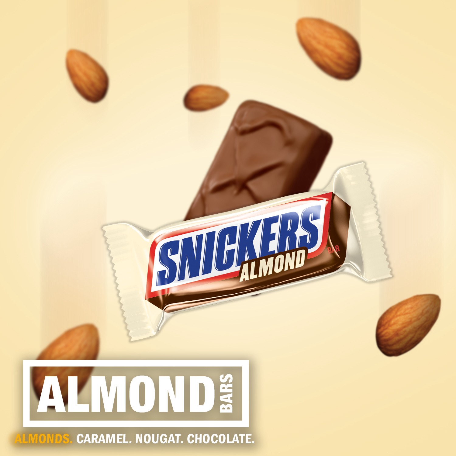 slide 2 of 6, SNICKERS Almond Fun Size Chocolate Candy Bars, 10.23 oz Bag, 10.23 oz