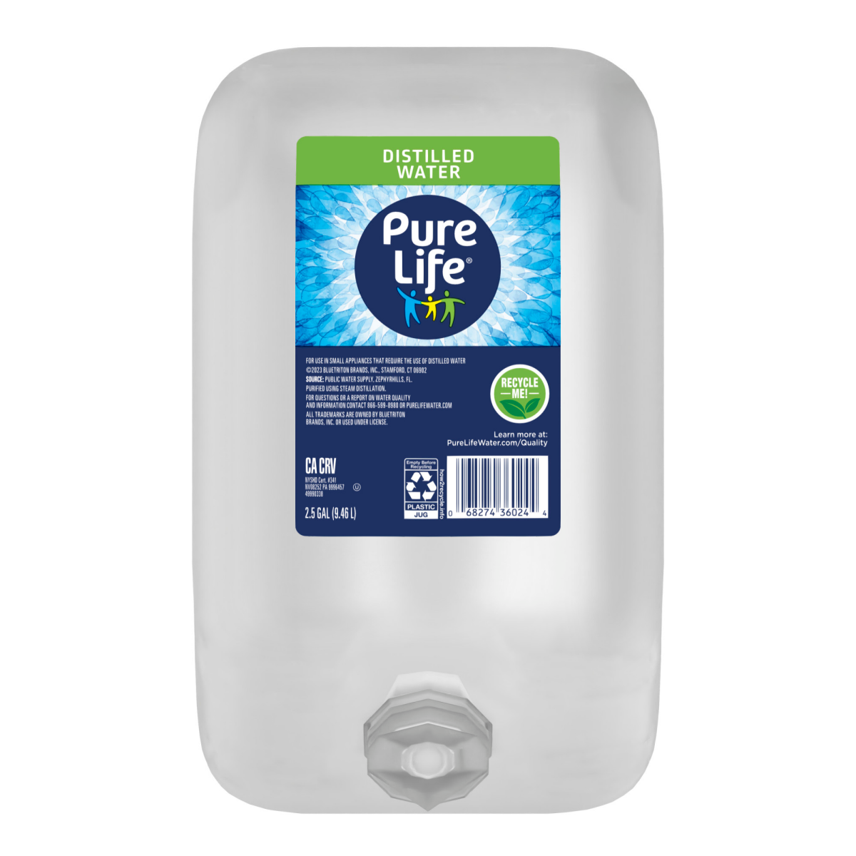 slide 1 of 9, Pure Life Distilled Water 2.5 Gallon, 2.50 g