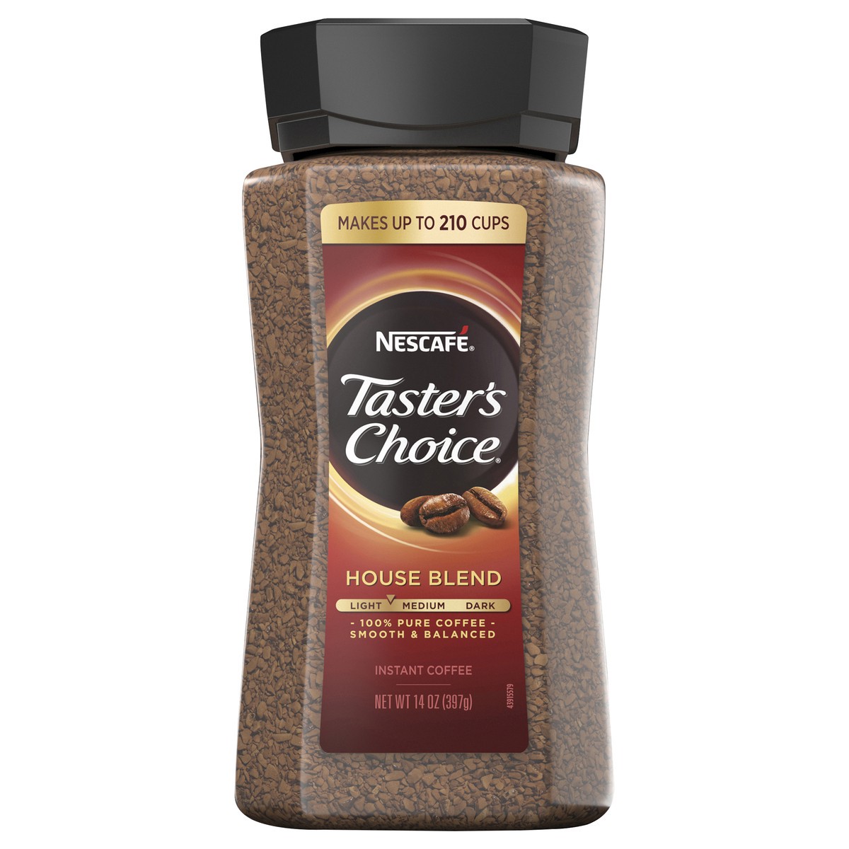 slide 8 of 12, Nescafé NESCAFÉ Taster's Choice Instant Coffee, Light Medium Roast, House Blend, 1 Jar - 14 oz, 14 oz