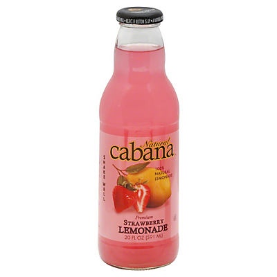 slide 1 of 4, Cabana Natural Cabana Premium Strawberry Lemonade, 20 fl oz