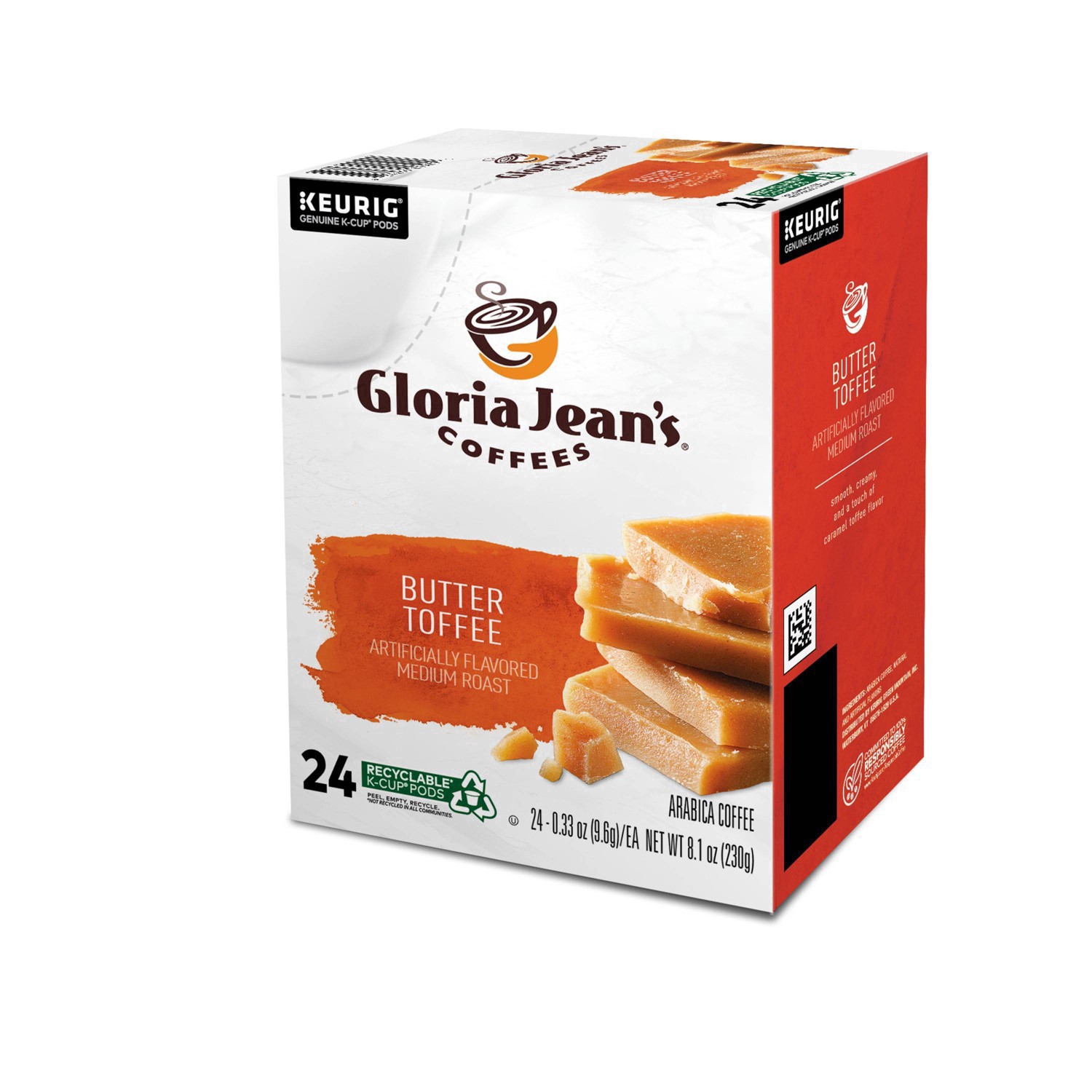 slide 10 of 41, Gloria Jean's Butter Toffee, Keurig Single-Serve K-Cup Pods, Medium Roast Coffee- 24 ct, 24 ct