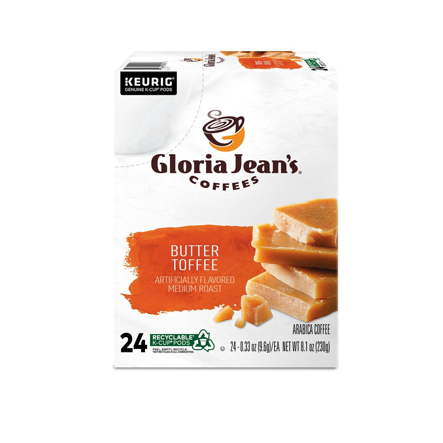 slide 11 of 41, Gloria Jean's Butter Toffee, Keurig Single-Serve K-Cup Pods, Medium Roast Coffee- 24 ct, 24 ct