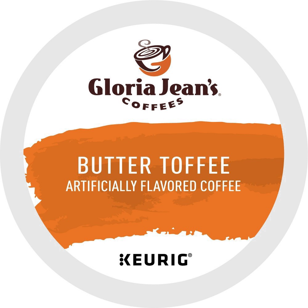 slide 41 of 41, Gloria Jean's Butter Toffee, Keurig Single-Serve K-Cup Pods, Medium Roast Coffee- 24 ct, 24 ct