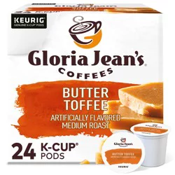 Gloria Jean's Butter Toffee, Keurig Single-Serve K-Cup Pods, Medium Roast Coffee- 24 ct