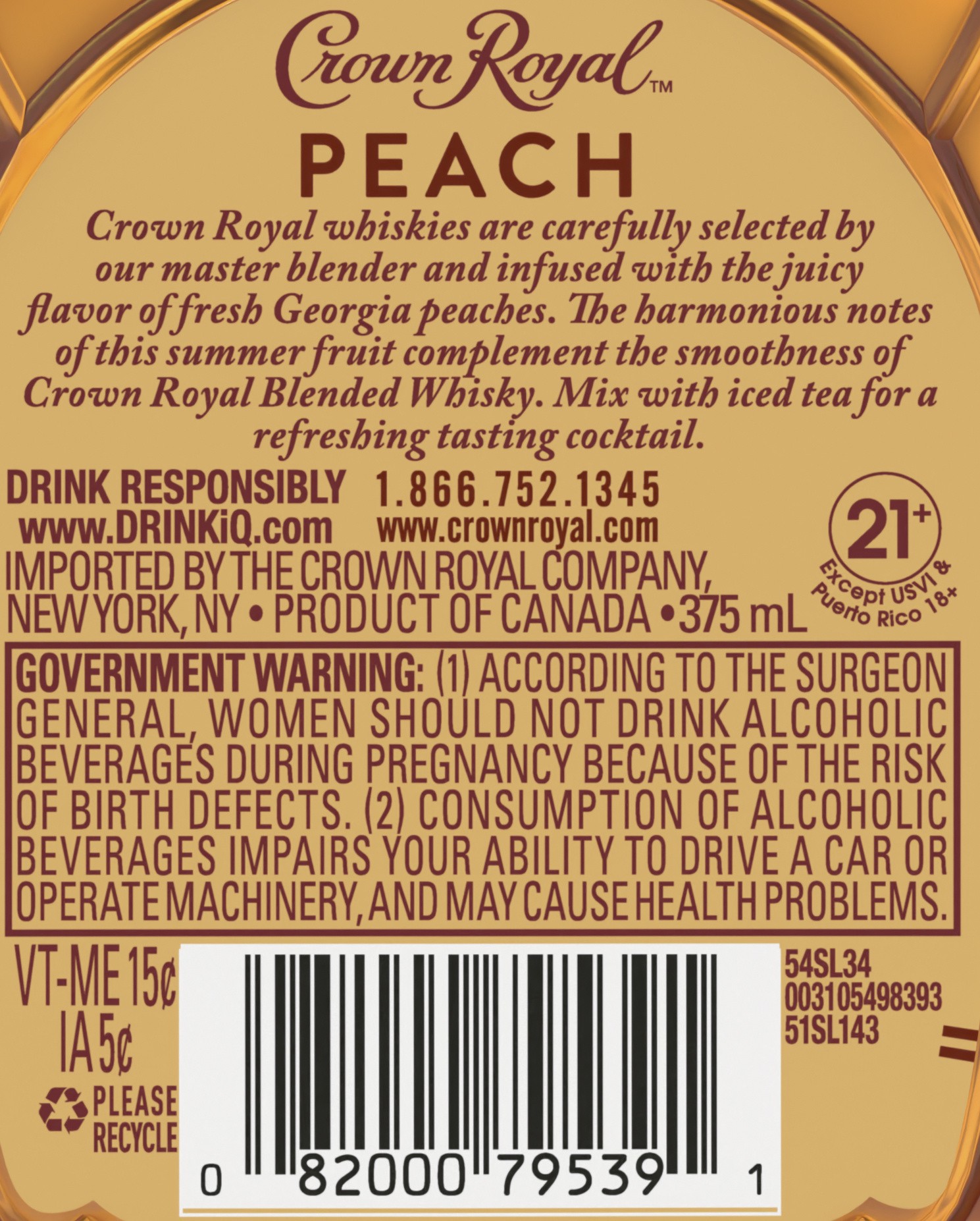 slide 3 of 3, Crown Royal Peach 375Ml, 375 ml