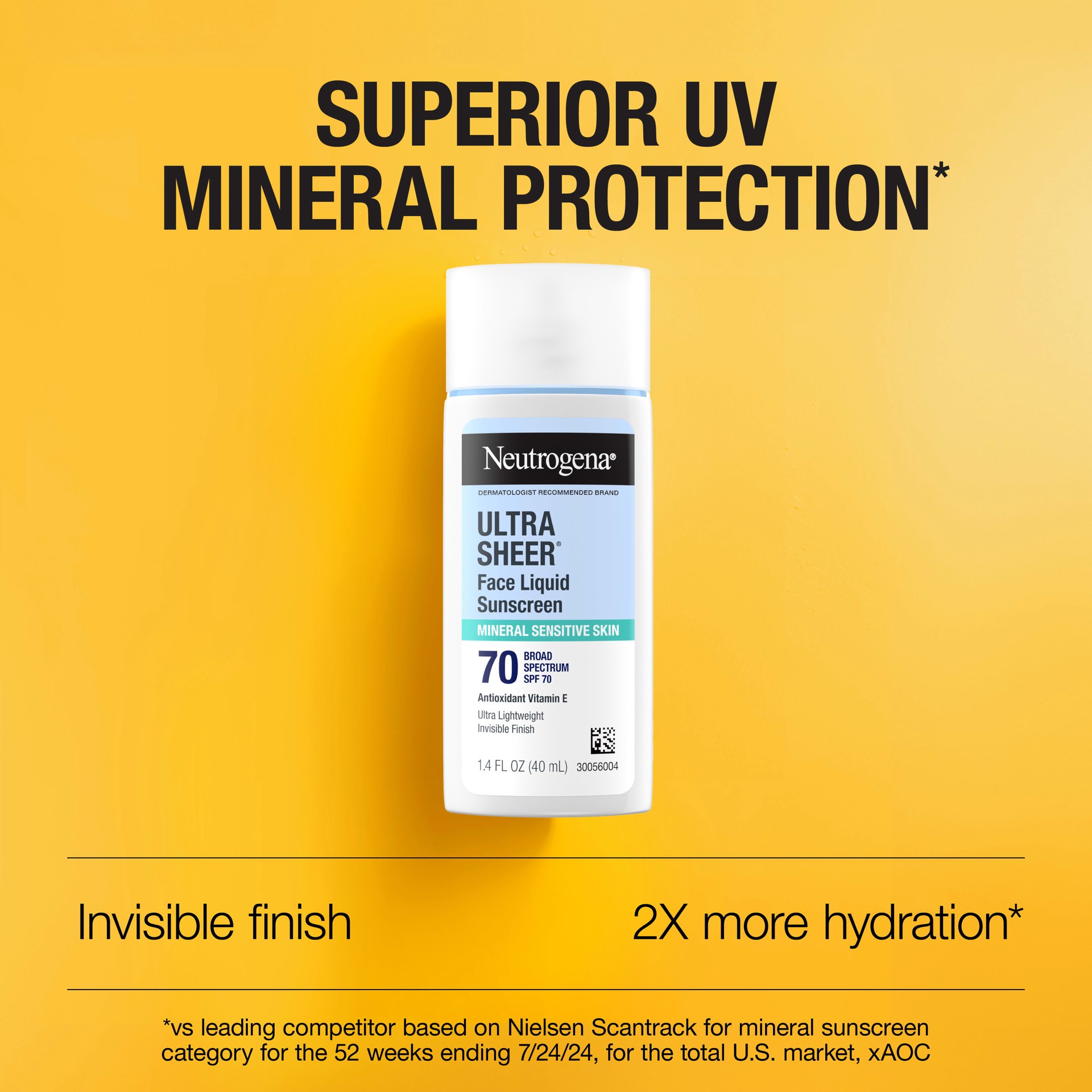 slide 8 of 9, Neutrogena Ultra Sheer Mineral Face Liquid Sunscreen Spf 70, 1.4 oz