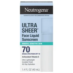 Neutrogena Ultra Sheer Liquid Mineral Sunscreen For Face, SPF 70 , 1.4 fl. oz