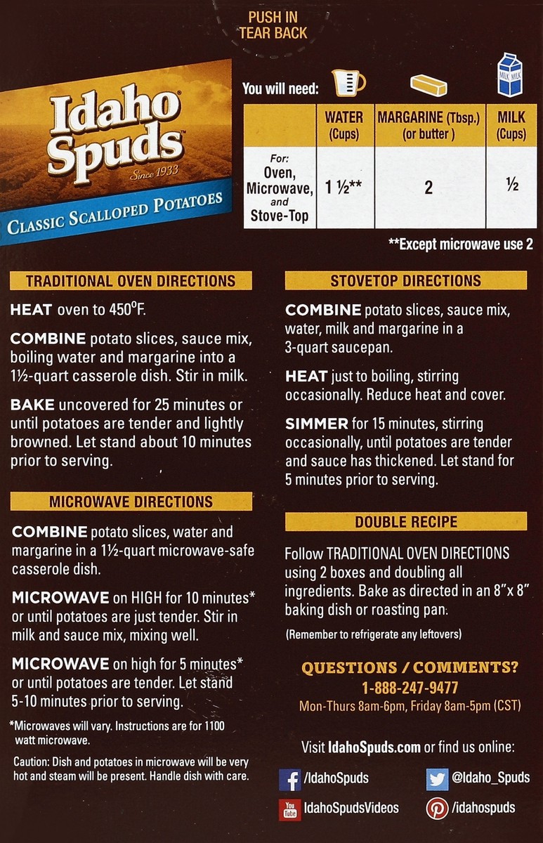 slide 2 of 6, Idaho Spuds Scalloped Potatoes, Classic, 3.9 oz