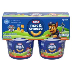 Kraft Mac & Cheese Macaroni and Cheese Dinner Easy Microwavable Dinner with Nickelodeon Paw Patrol Pasta Shapes, 4 ct Pack, 1.9 oz Cups