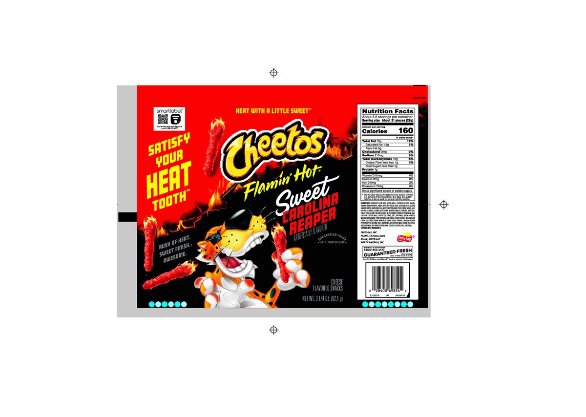 slide 7 of 8, Cheetos Flamin' Hot Sweet Carolina Reaper Cheese Flavored Snacks, 3.25 oz