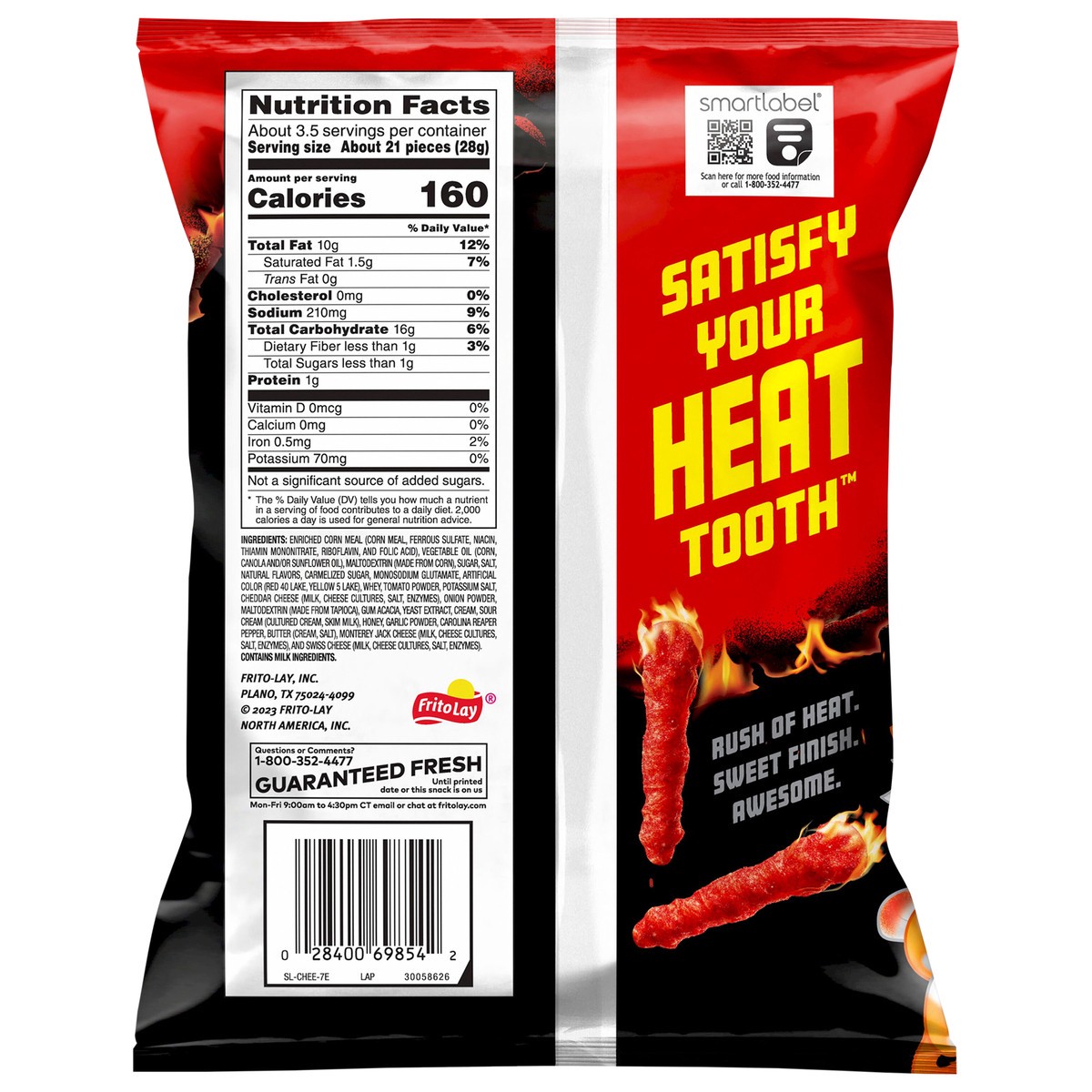 slide 4 of 8, Cheetos Flamin' Hot Sweet Carolina Reaper Cheese Flavored Snacks, 3.25 oz