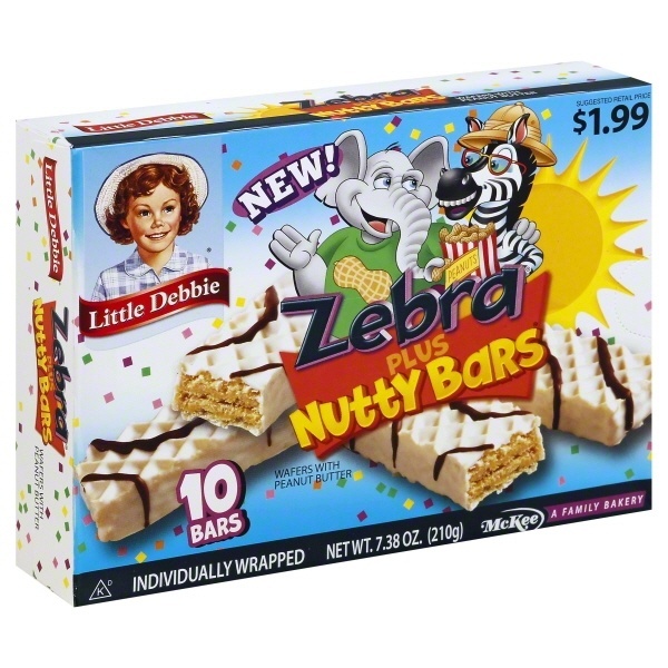 slide 1 of 1, Little Debbie Zebra Plus Nutty Bars, 7.38 oz