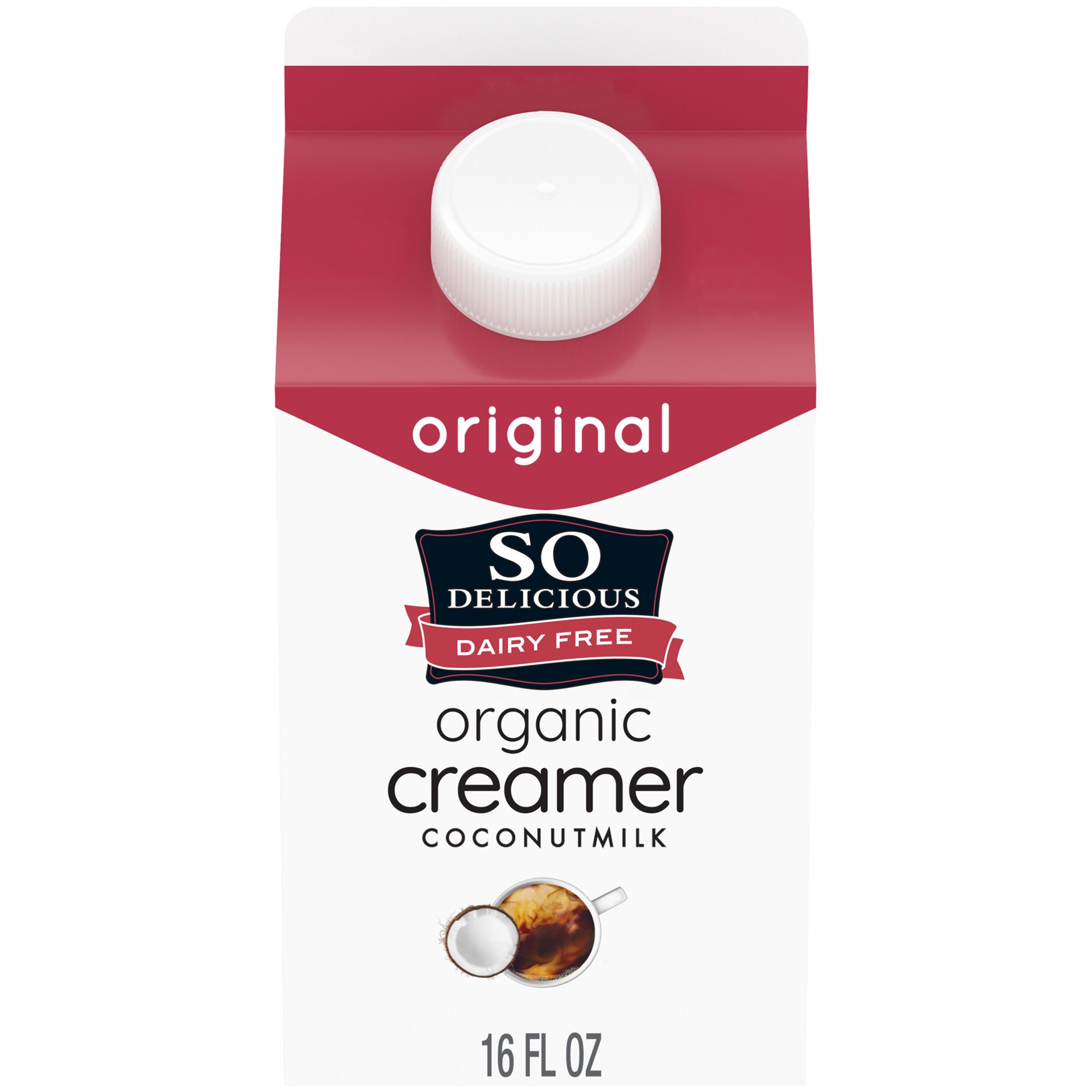 slide 1 of 5, So Delicious Dairy Free Organic Coconut Milk Creamer, Original, Vegan, Non-GMO Project Verified, 1 Pint, 16 fl oz