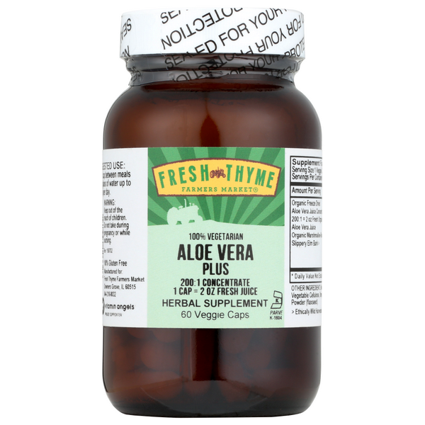 slide 1 of 1, Fresh Thyme Aloe Vera Plus, 60 ct