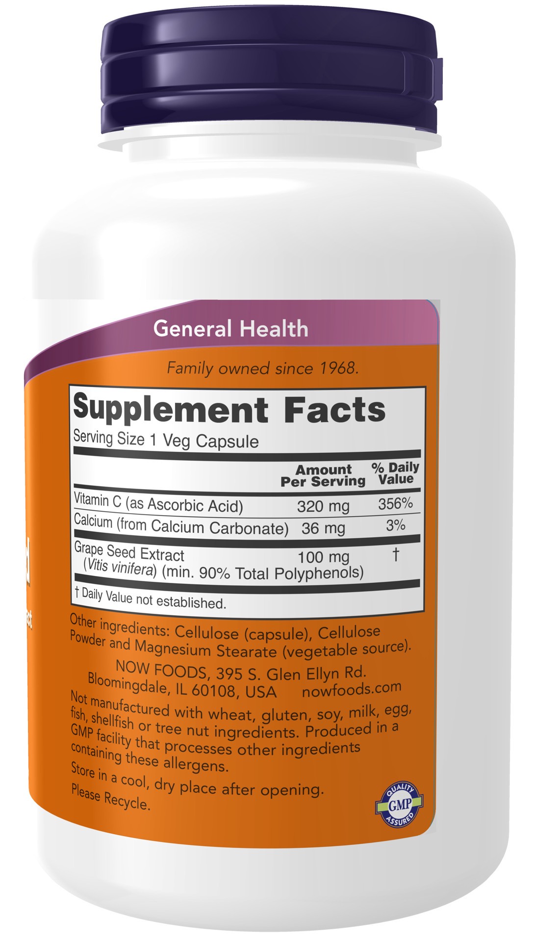 slide 3 of 4, NOW Grape Seed 100 mg - 200 Veg Capsules, 200 ct