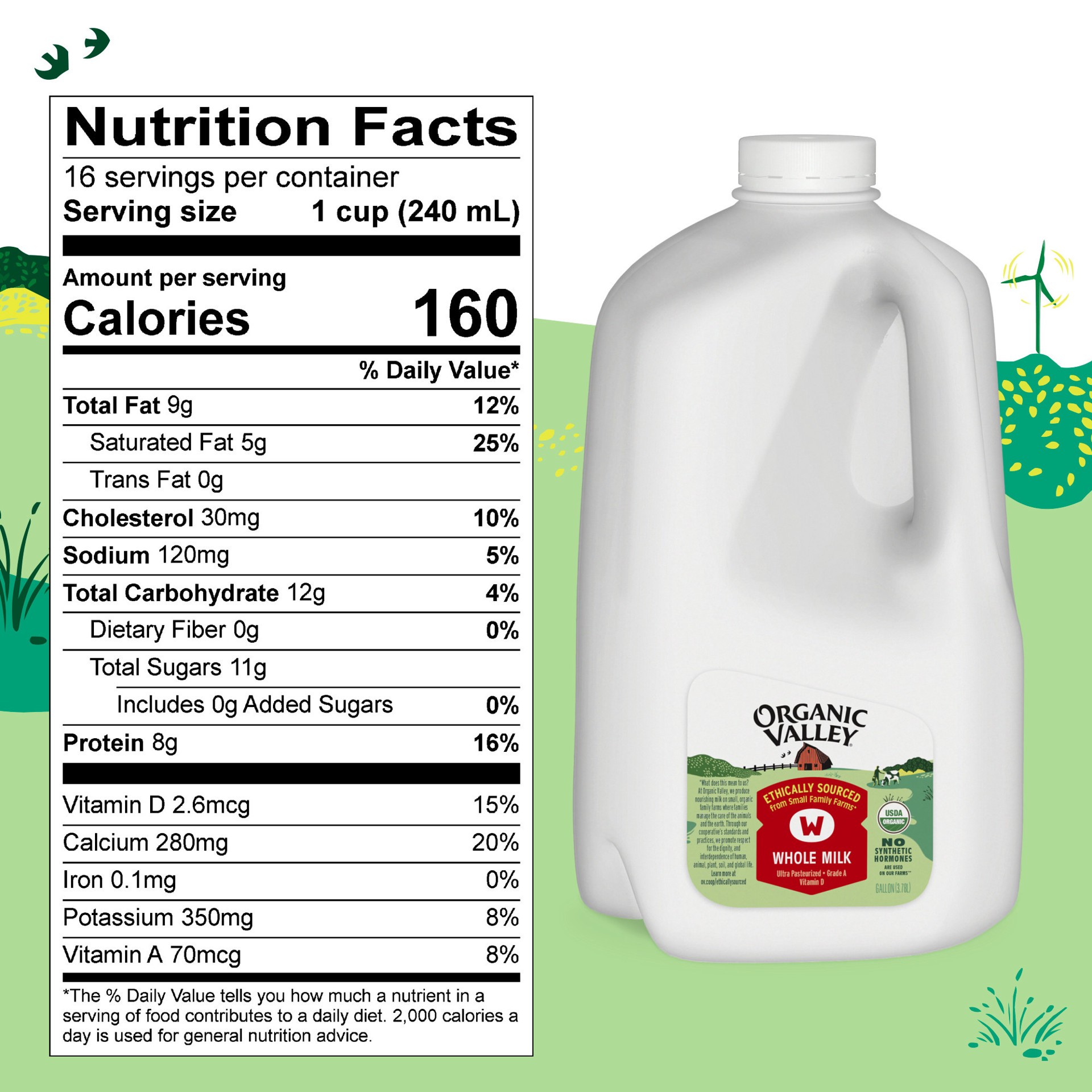 slide 9 of 10, Organic Valley Organic Whole Milk, 128 oz, 128 oz