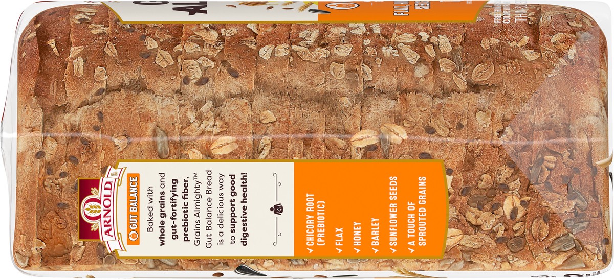 slide 7 of 7, Arnold Grains Almighty Thin-Sliced Gut Balance Bread 567 g, 20 oz