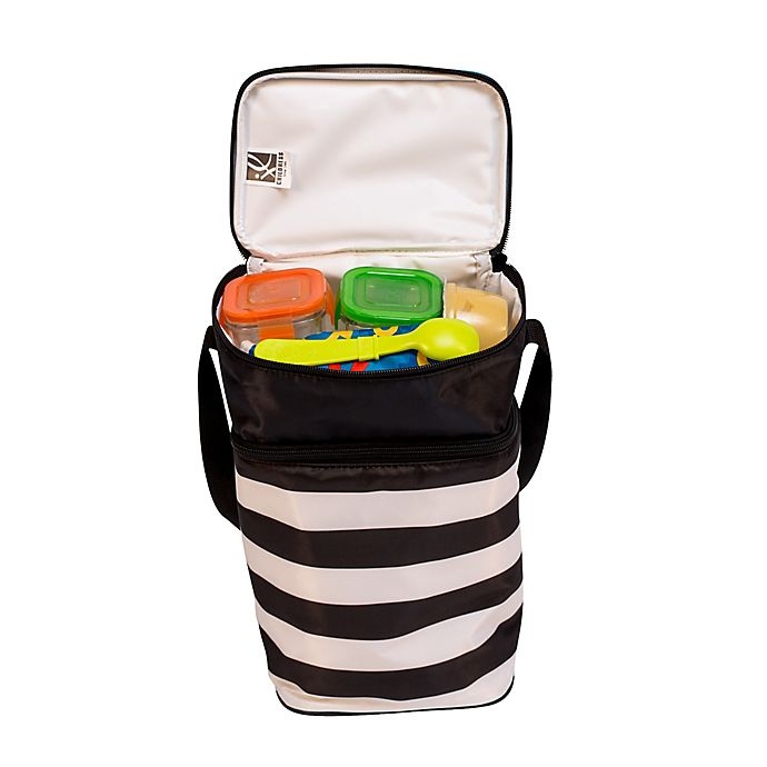 slide 3 of 5, J.L. Childress Insulated Cooler - Black/White Stripe, 6 ct