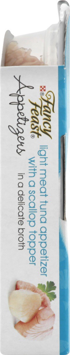 slide 5 of 9, Fancy Feast Purina Fancy Feast Appetizers Lickable Grain Free Wet Cat Food Topper Light Meat Tuna Appetizer with Scallop - 1.1 oz. Tray, 1.1 oz