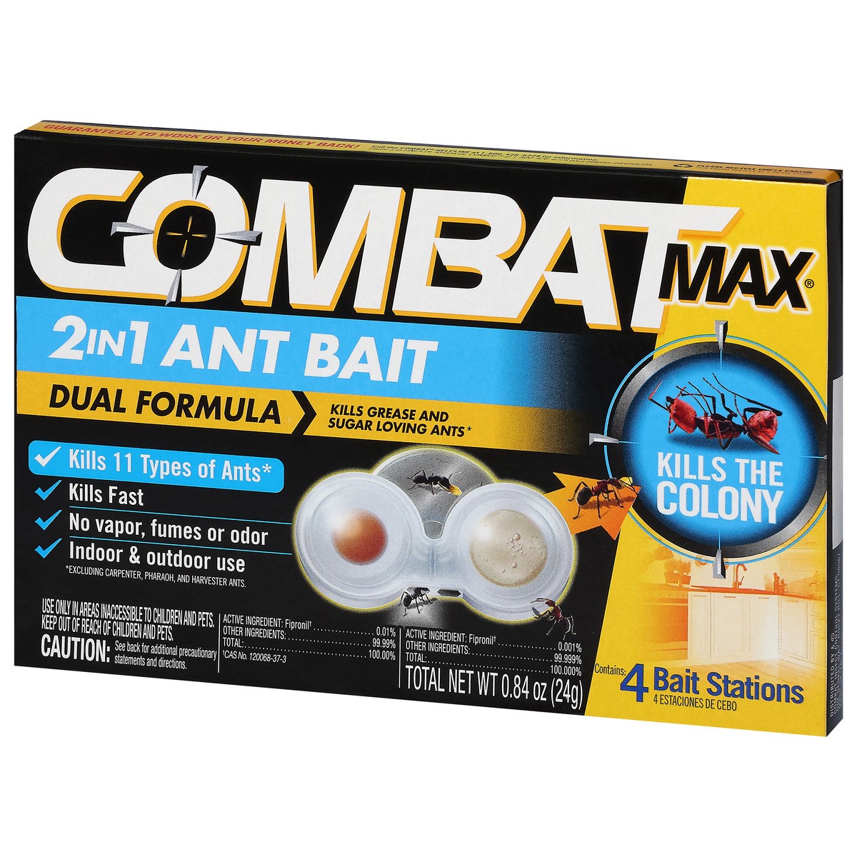 slide 8 of 11, Combat Max Dual Formula 2 in 1 Ant Bait Bait Stations 4 ea, 4 ct