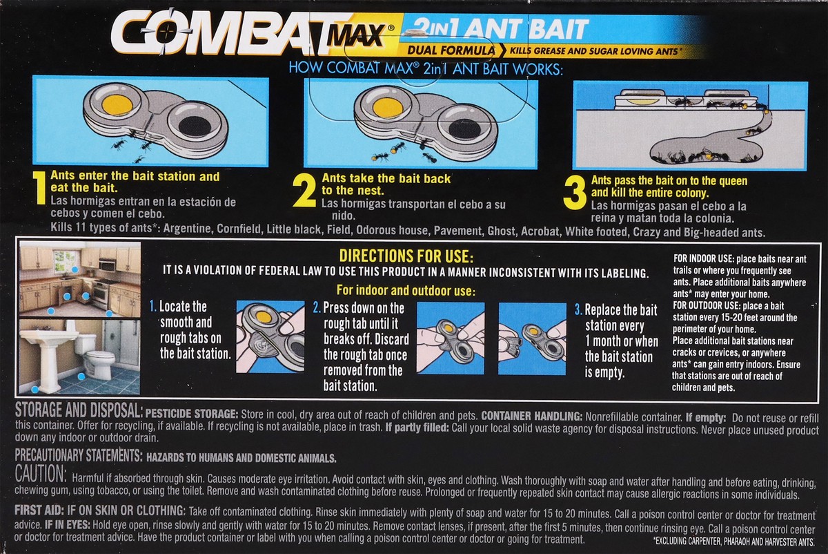 slide 11 of 11, Combat Max Dual Formula 2 in 1 Ant Bait Bait Stations 4 ea, 4 ct