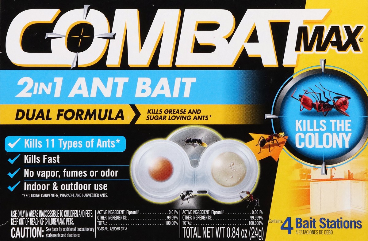 slide 2 of 11, Combat Max Dual Formula 2 in 1 Ant Bait Bait Stations 4 ea, 4 ct