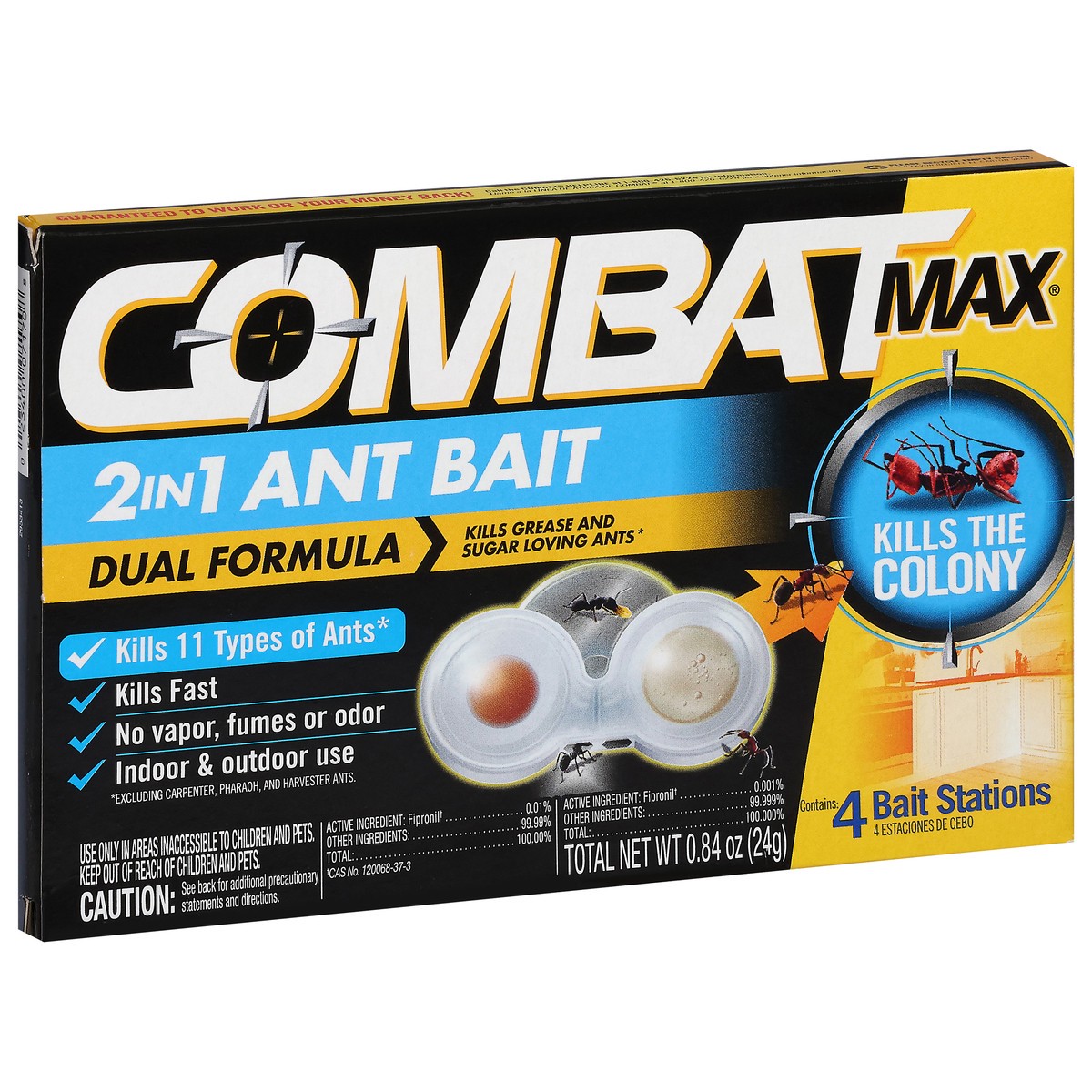 slide 7 of 11, Combat Max Dual Formula 2 in 1 Ant Bait Bait Stations 4 ea, 4 ct
