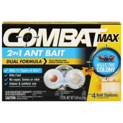 Combat Max Dual Formula 2 in 1 Ant Bait Stations - 4 ea