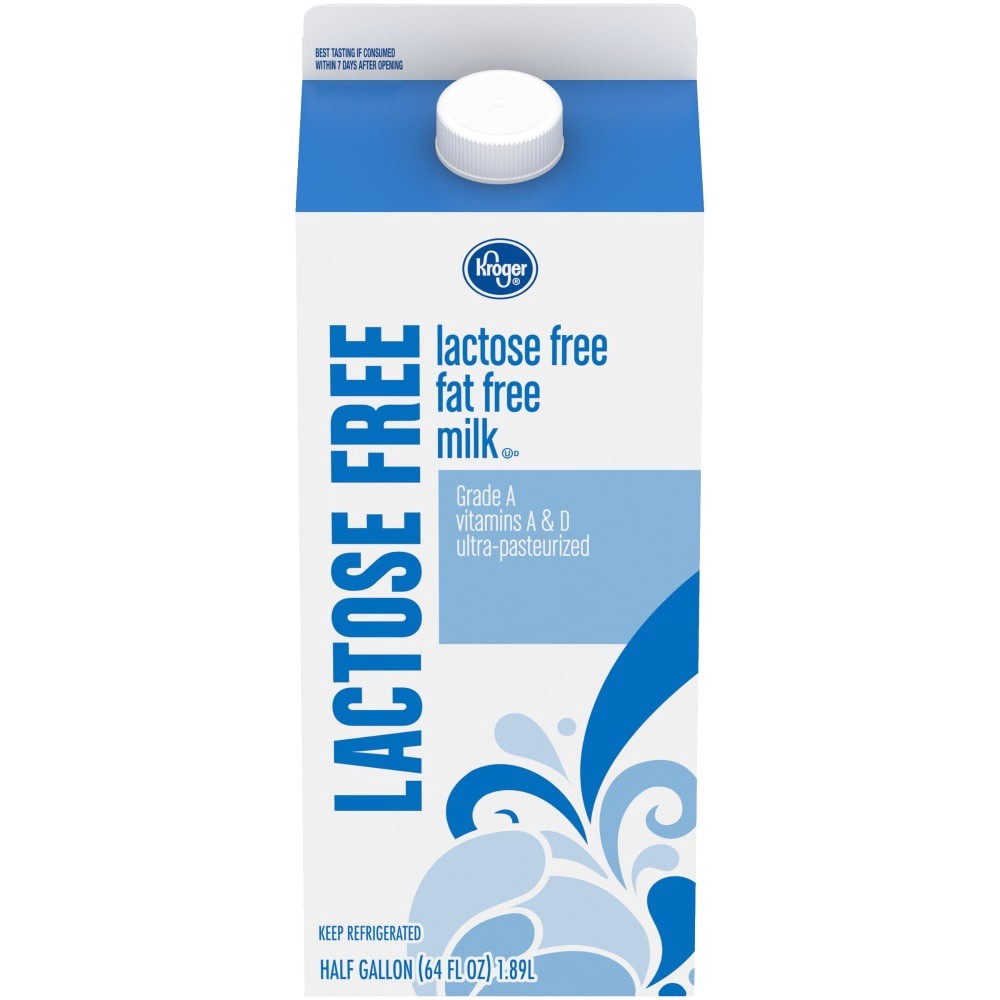 slide 3 of 4, Kroger Lactose Free Fat Free Milk, 1/2 gal