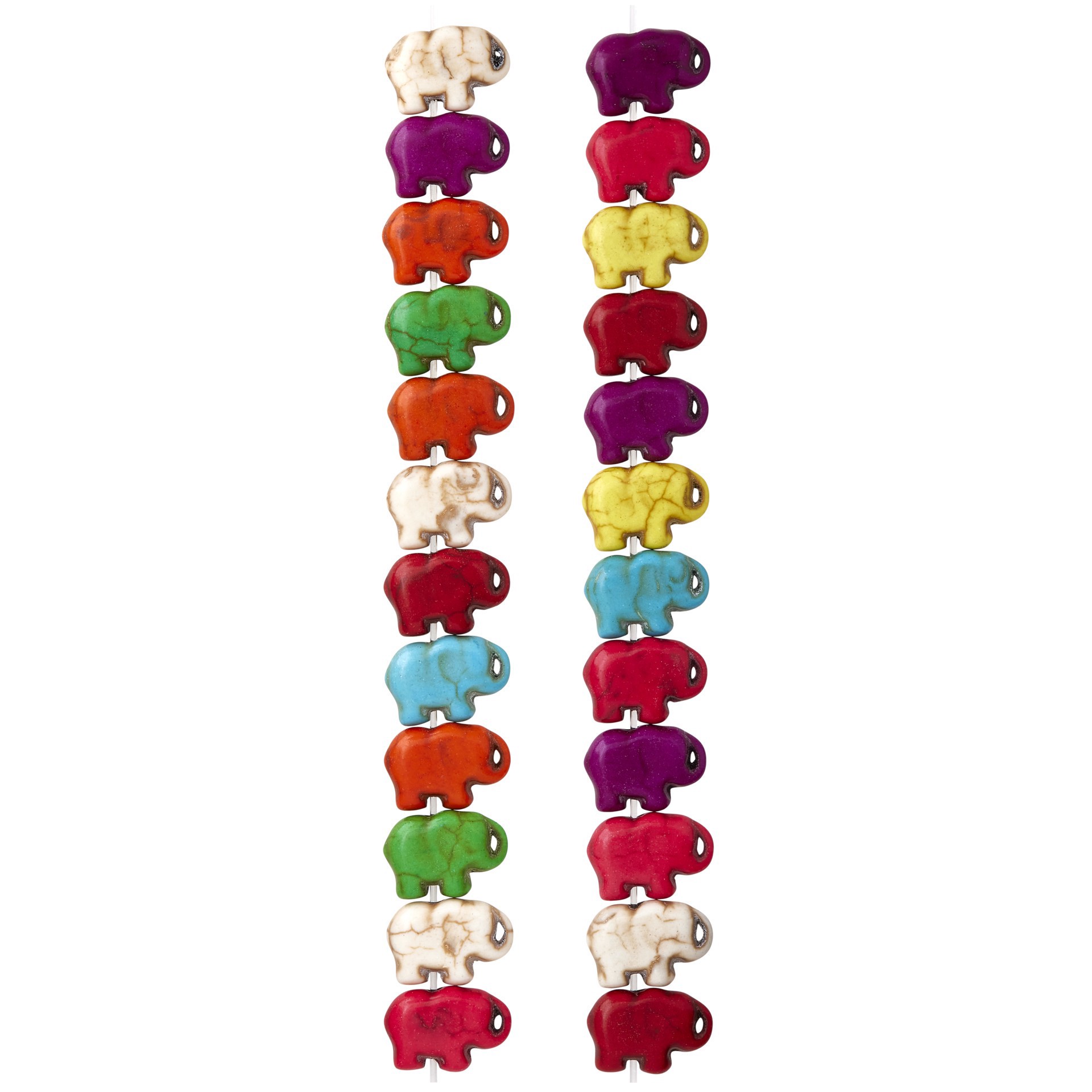 slide 2 of 3, Multicolor Reconstituted Stone Elephant Beads, 15mm By Bead Landing, 15mm