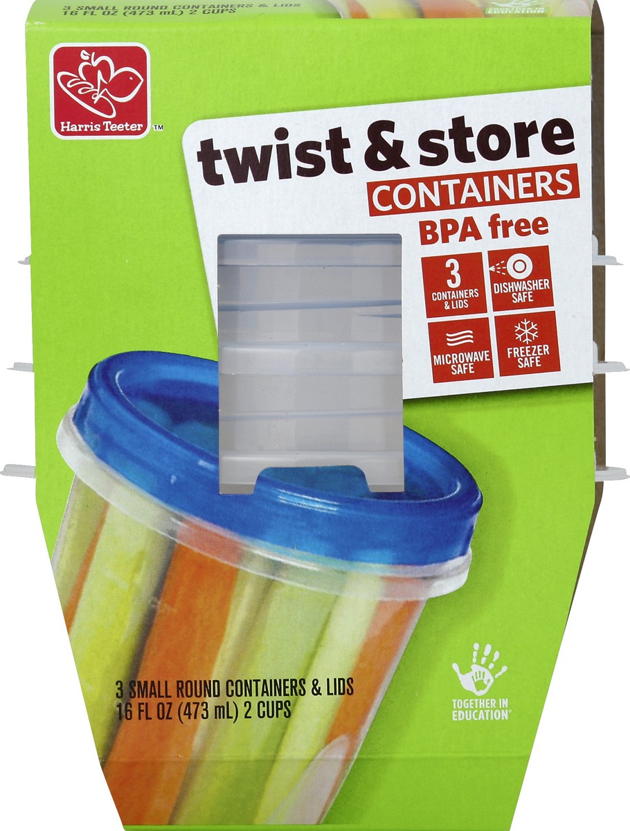 slide 1 of 4, Harris Teeter Twist & Store Containr, 3 ct