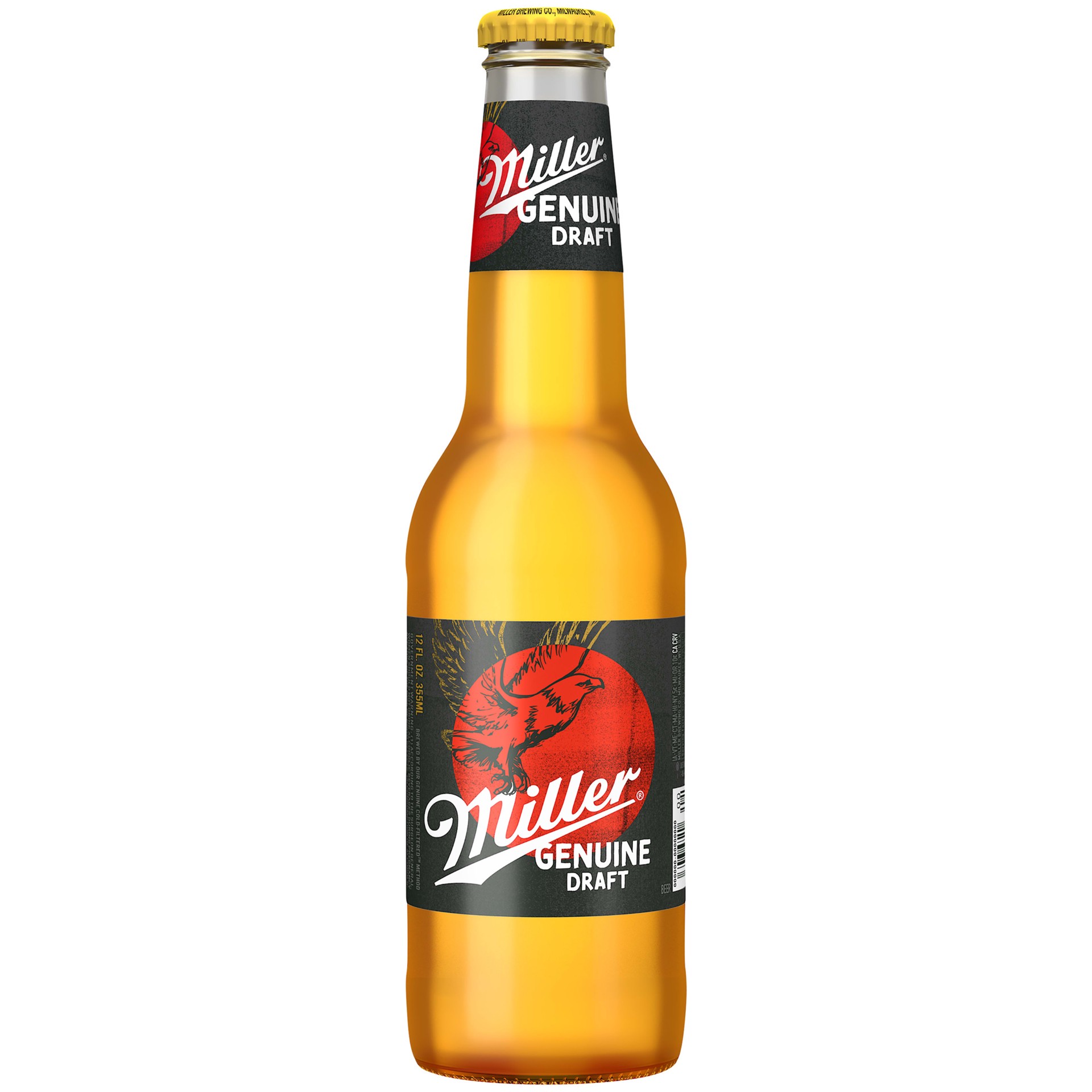 slide 4 of 4, Miller Genuine Draft Beer American Style Light Lager, 24 Pack, 12 fl oz Bottles, 4.7% ABV, 12 fl oz
