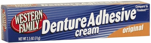 slide 1 of 1, Western Family Denture Adhesive Cream Orgl, 1 ct