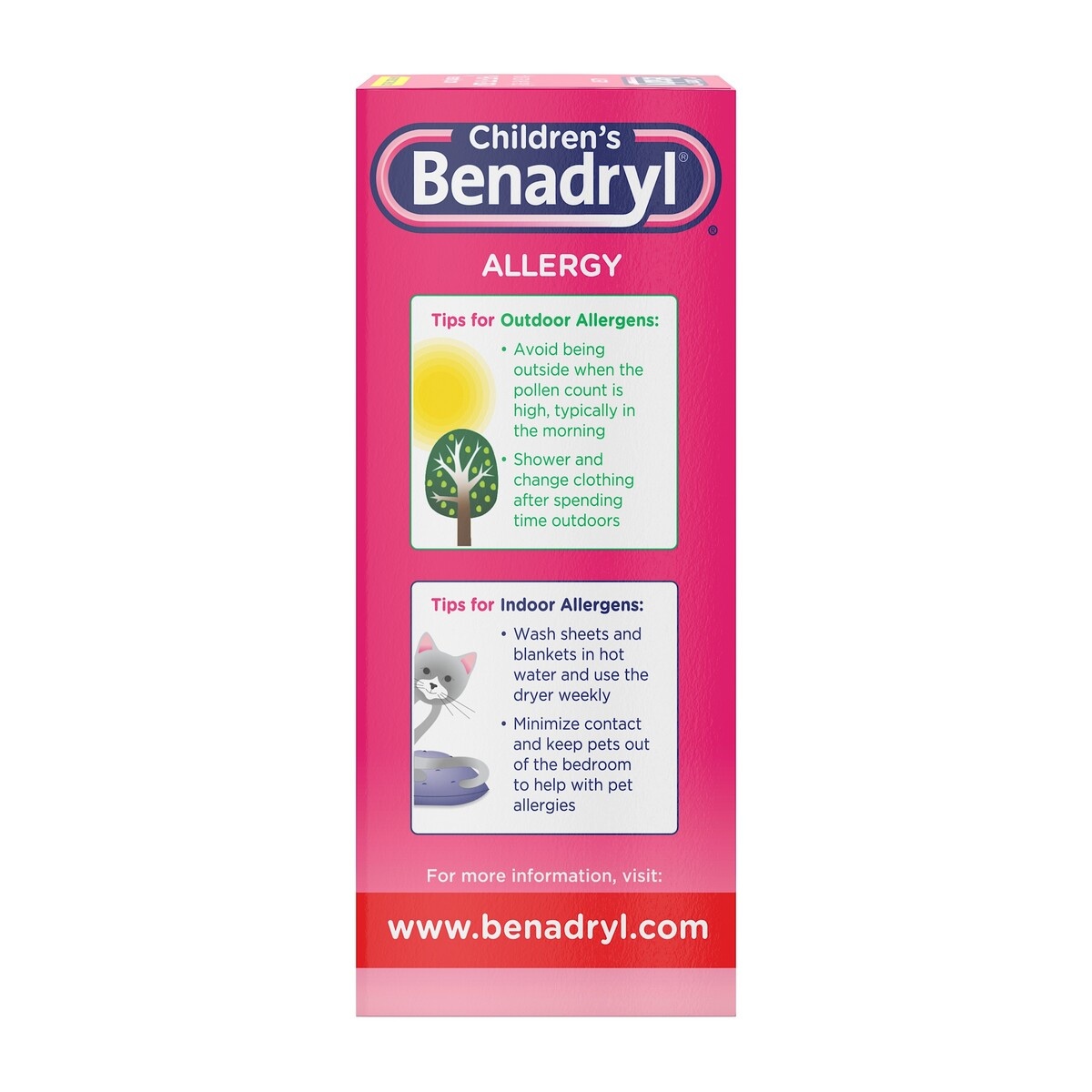 slide 3 of 5, Children's Benadryl Allergy Relief Liquid Medicine with Diphenhydramine HCl Antihistamine for Kids' Allergy Relief, Effective Allergy Relief, Cherry Flavor, 8 fl oz