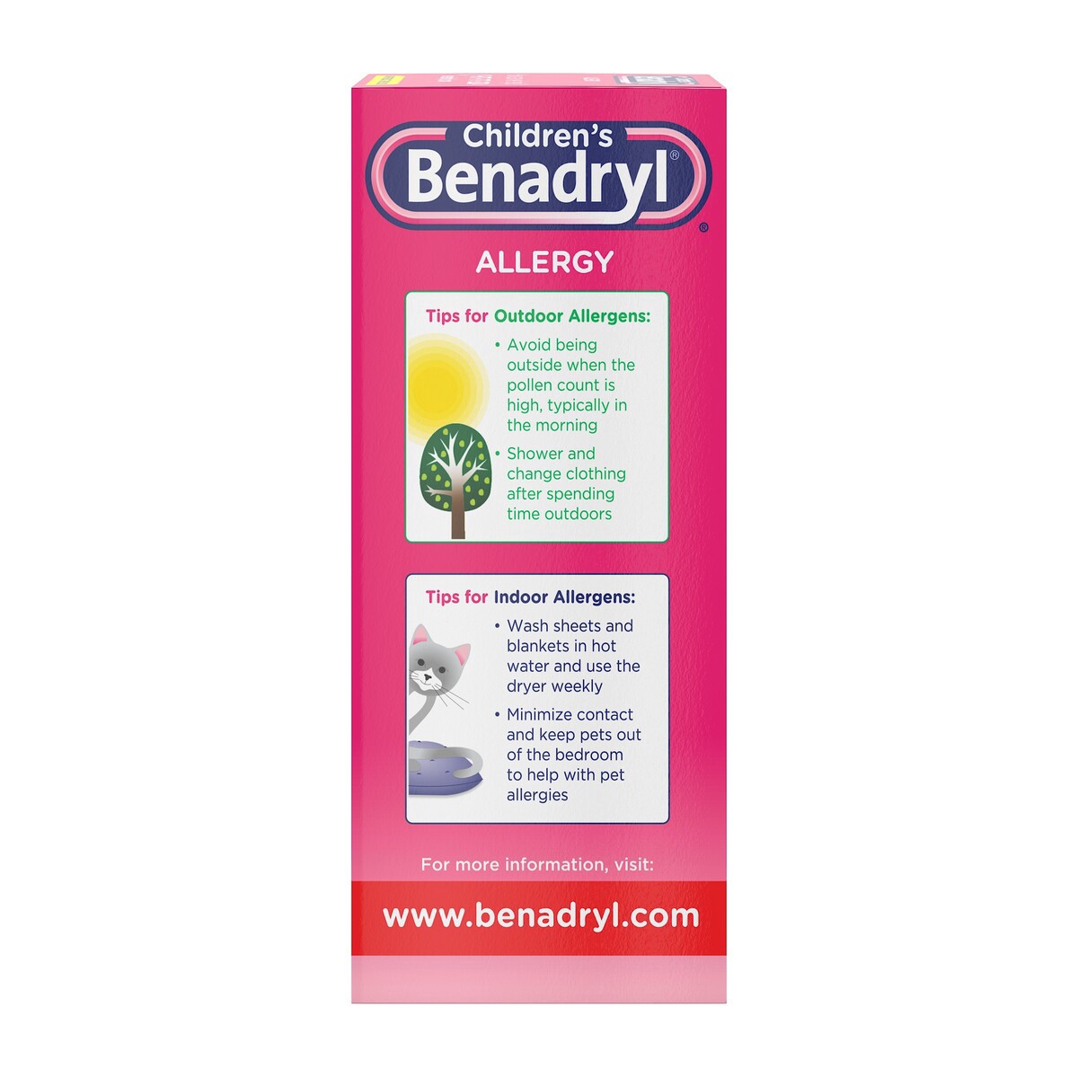 slide 6 of 6, Benadryl Allergy Non Anti Itch, Liquid, Cherry, 8 fl oz