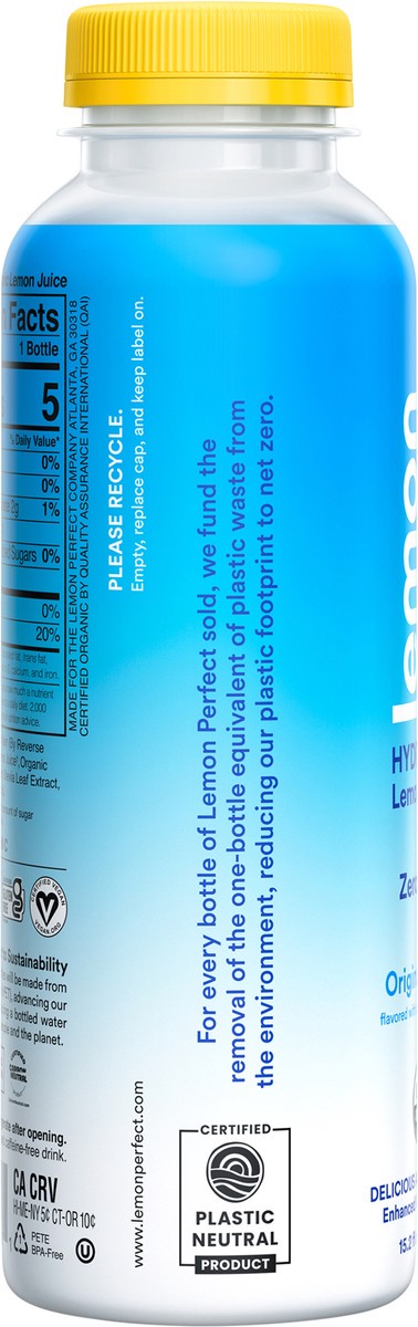 slide 9 of 13, Lemon Perfect Lemon Water, Zero Sugar, Original Lemon, Hydrating, 15.2 fl oz