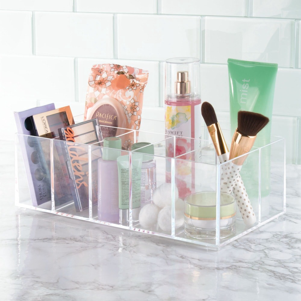 slide 2 of 5, InterDesign Clarity Cosmetic Organizer - Clear, 4.19 in x 12.8 in