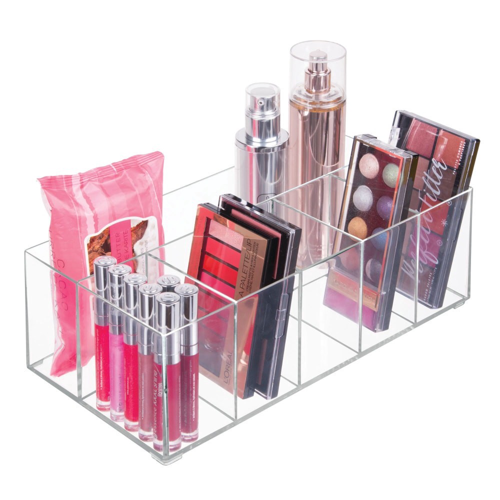 slide 4 of 5, InterDesign Clarity Cosmetic Organizer - Clear, 4.19 in x 12.8 in