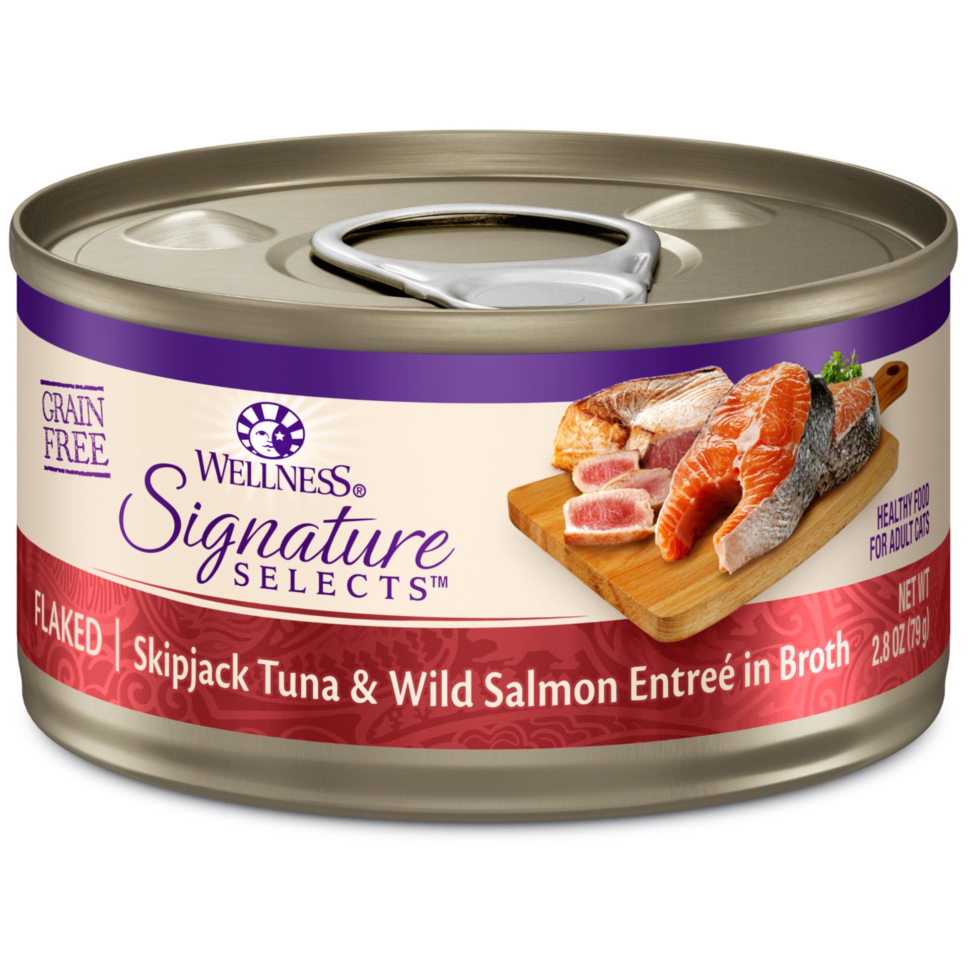 slide 1 of 8, Wellness Flaked Skipjack Tuna with Shrimp, 2.8 oz