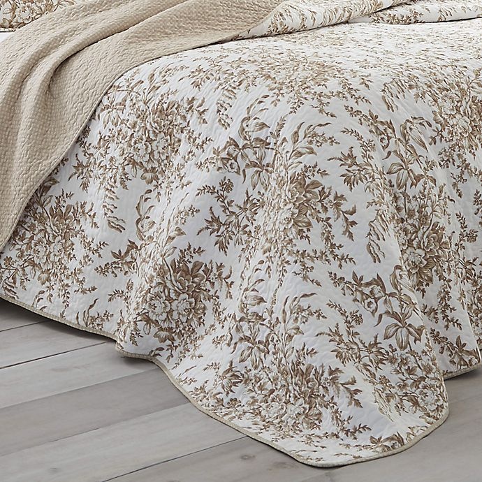 slide 4 of 5, Laura Ashley Bedford Reversible King Quilt Set - Light Brown, 3 ct