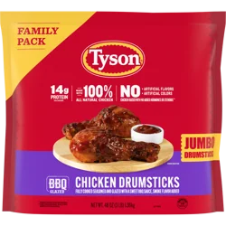 Tyson Frozen Bbq Glazed Drum Sticks Family Pack, 3.0 Lb