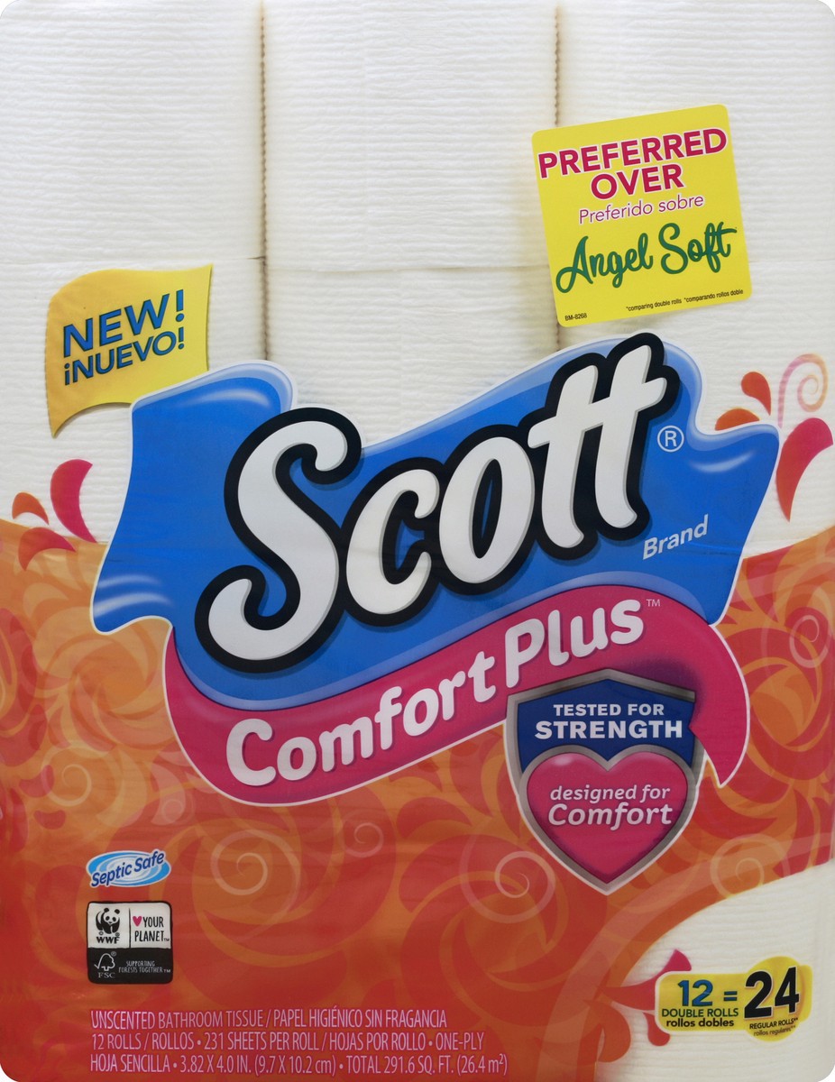 slide 2 of 4, Scott Bathroom Tissue, Unscented, One-Ply, 12 ct