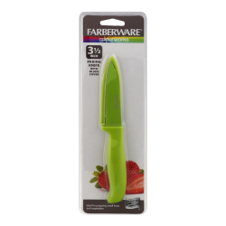 Farberware Colourworks 3 1/2 Paring Knife with Blade Cover Green