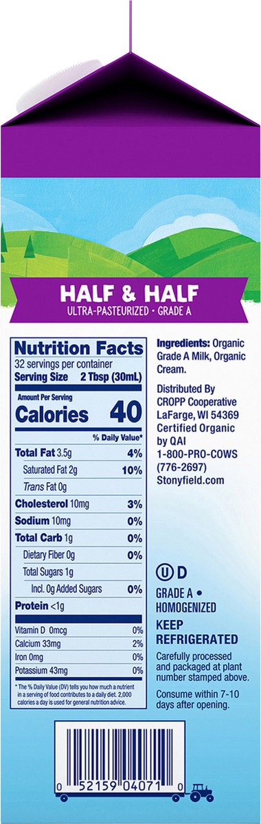 slide 7 of 12, Stonyfield Organic Half & Half 1 qt, 1 qt