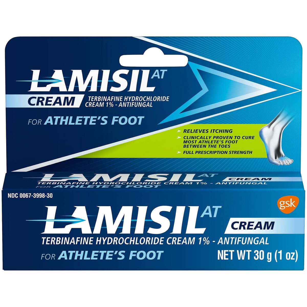 slide 1 of 6, LamisilAT Prescription Strength Athletes Foot Antifungal Cream, Athletes Foot Treatment for Burning, Cracking, Scaling and Itch Relief - 1 Oz, 1 oz