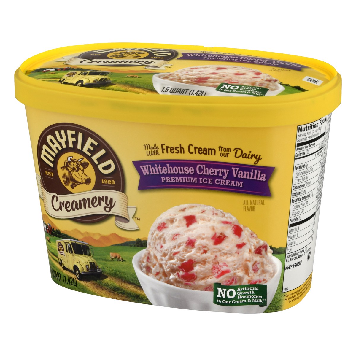 slide 4 of 9, Mayfield Whitehouse Cherry Vanilla Ice Cream Tub - 1.5 Quart, 1.5 qt