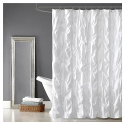 Room & Retreat Pintuck Shower Curtain, White